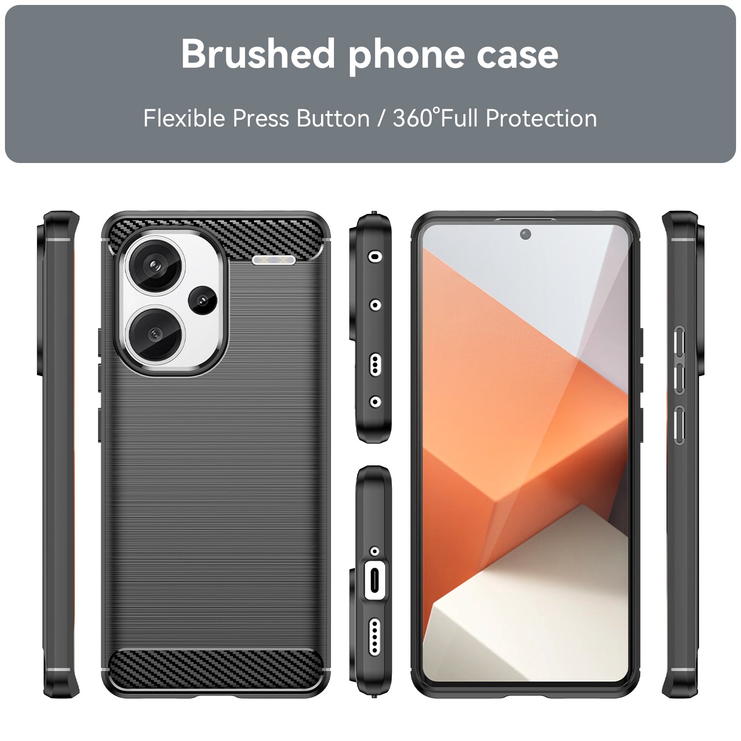 Phone Cover for Xiaomi Redmi Note 13 Pro+ 5G Case TPU Carbon Fiber Texture Phone Shell - Black Phone Cover for Xiaomi Redmi Note 13 Pro+ 5G Case TPU Carbon Fiber Texture Phone Shell - Black